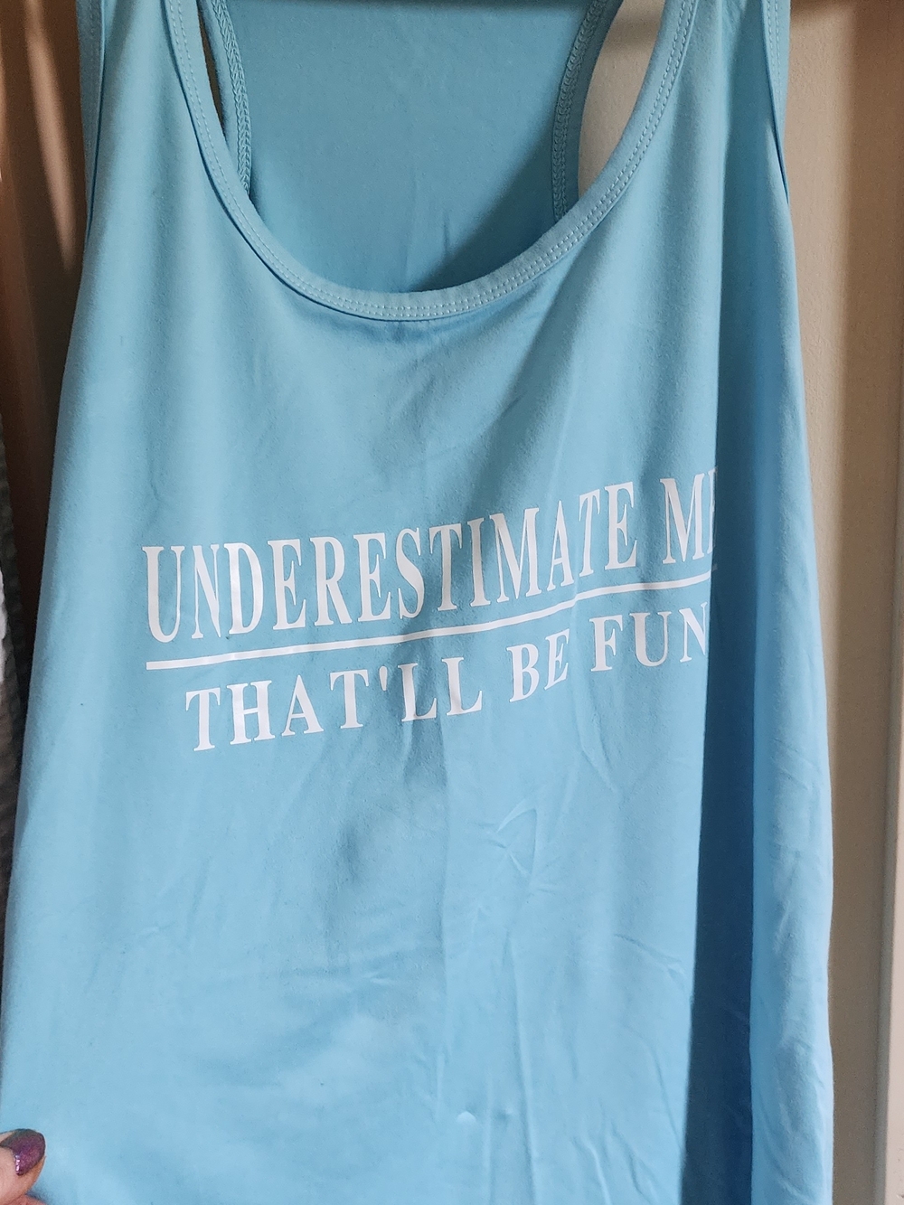Womens Light Blue Graphic Tank Top Size XL New Without Tags